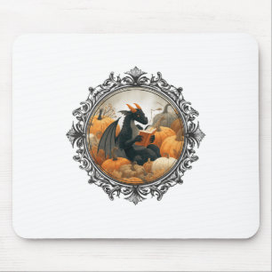 Dragon liest Bücher mit Fall Pumpkin Fant Mousepad
