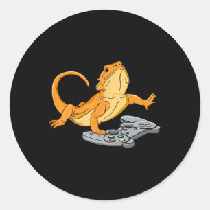 Dragon Lizard Gamer Video Gecko Runder Aufkleber
