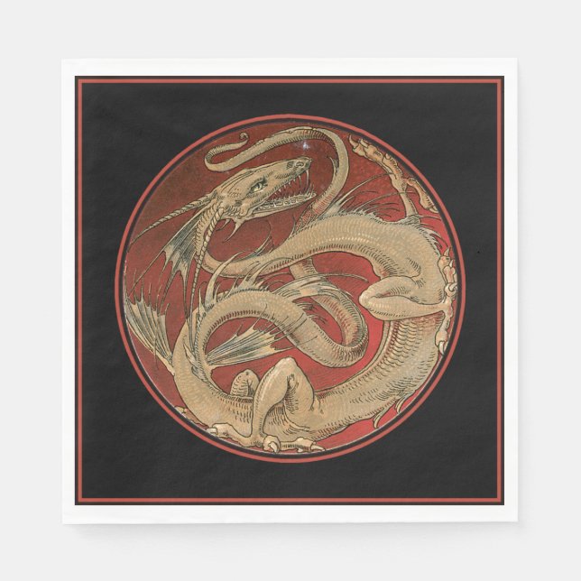 Dragon Lore - Jugendstil Serviette (Vorderseite)