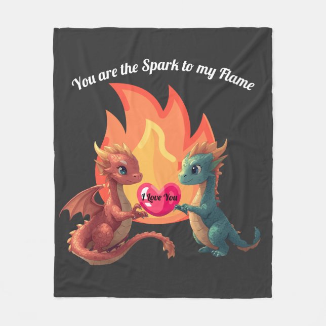 Dragon Love Fleece Blanket (Vorderseite)