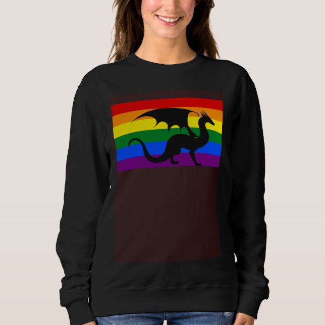 Dragon Love Gay Pride Flag Aesthetic Mythical Fant Sweatshirt (Vorderseite)