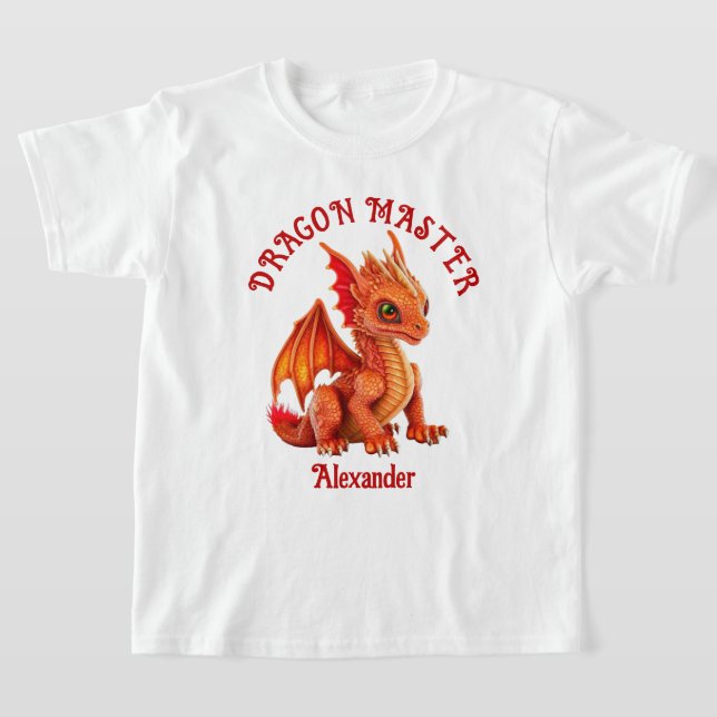 Dragon Master 3D Orange Dragon personalisieren T-Shirt (Ablage )