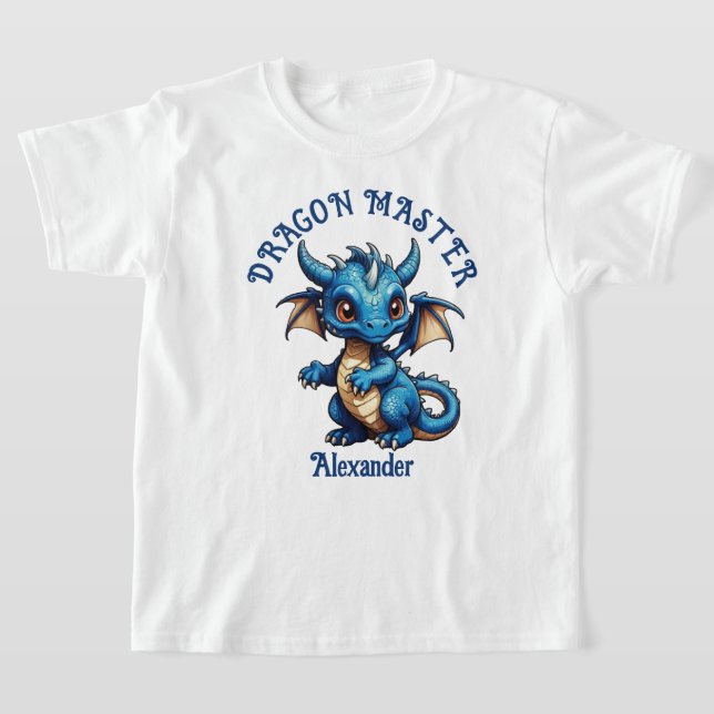 Dragon Master Niedlich Blue Dragon Personalisieren T-Shirt (Ablage )