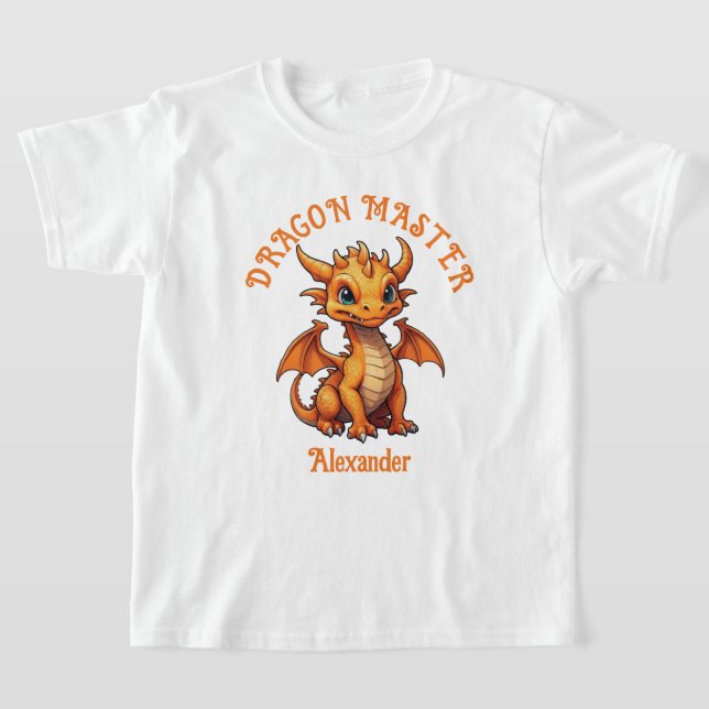 Dragon Master Niedlich Orange Dragon personalisier T-Shirt (Ablage )