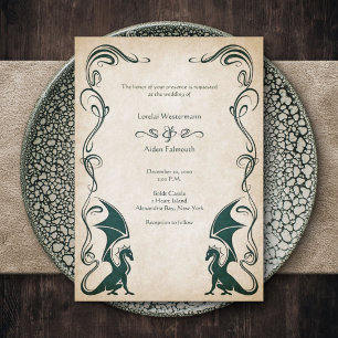 Dragon Medieval Fantasy Wedding Einladung