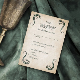 Dragon Medieval Fantasy Wedding RSVP Karte