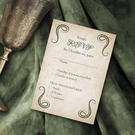Dragon Medieval Fantasy Wedding RSVP Karte