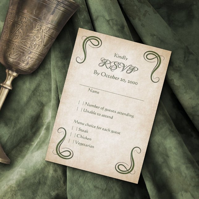 Dragon Medieval Fantasy Wedding RSVP Karte (Von Creator hochgeladen)