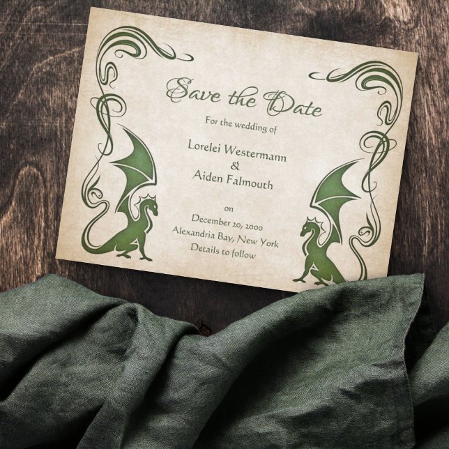 Dragon Medieval Fantasy Wedding Save The Date (Von Creator hochgeladen)