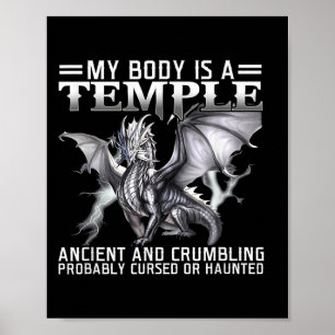 Dragon mein Körper ist ein Tempel antiken Klummel Poster