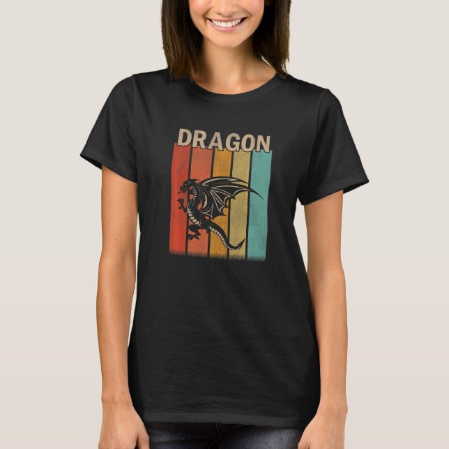Dragon Men Niedlich Dragon Retro T-Shirt (Vorderseite)