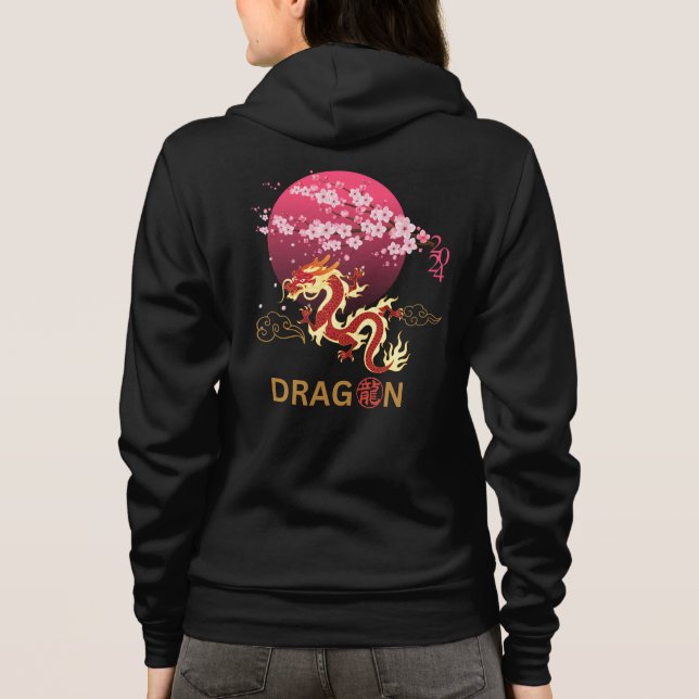 Dragon mit Cherry Blossom Hoodie (Rückseite)