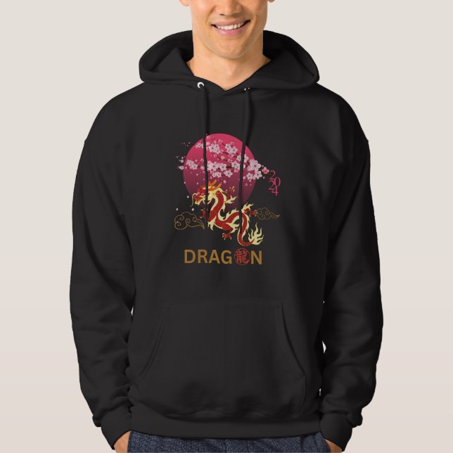Dragon mit Cherry Blossom Hoodie (Vorderseite)