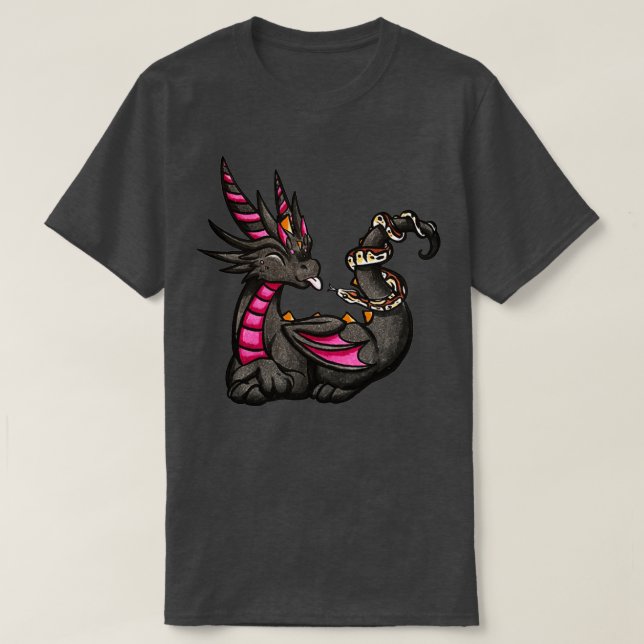 Dragon mit Python T-Shirt (Design vorne)