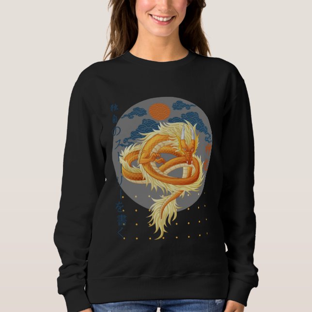 Dragon Monster Japanese Graphic Retro Sweatshirt (Vorderseite)