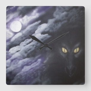 Dragon Moon- Clock Quadratische Wanduhr