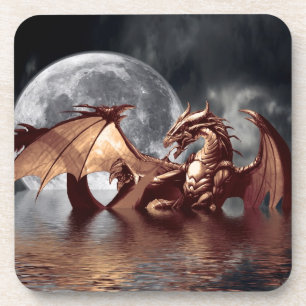 Dragon & Moon Fantasy Design Untersetzer