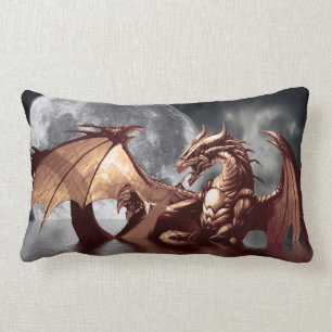Dragon & Moon Fantasy Mythic Throw Kissen