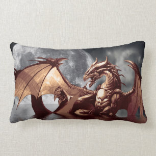 Dragon & Moon Fantasy Mythic Throw Kissen