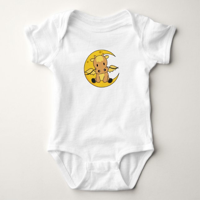 Dragon Moon Good Night Dragon Fantasy Baby Strampler (Vorderseite)