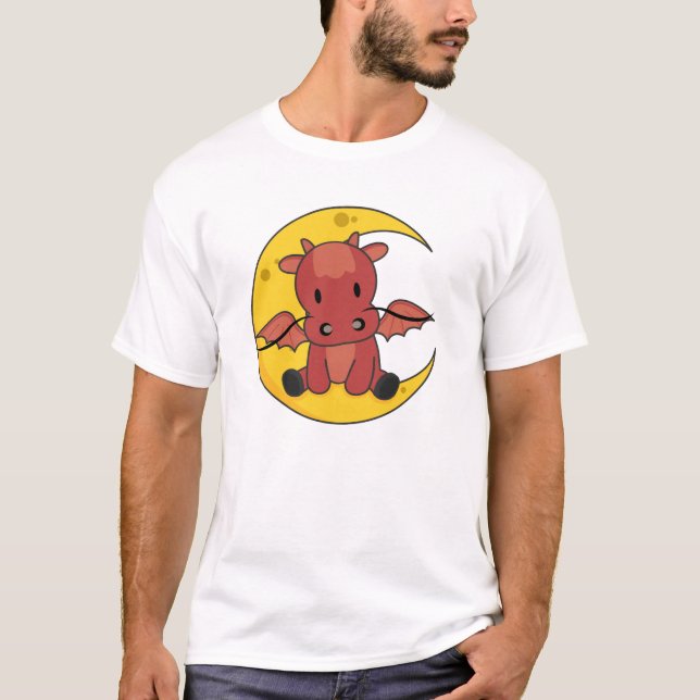 Dragon Moon Good Night Dragon Fantasy T-Shirt (Vorderseite)