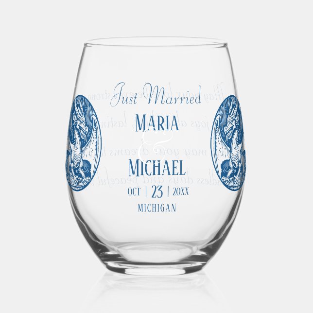 Dragon Motif & Editable Wedding Trinkbehälter Set Weinglas Ohne Stiel (Vorderseite)