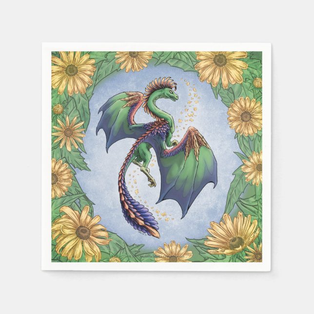 Dragon of Summer Nature Fantasy Art Serviette (Vorderseite)