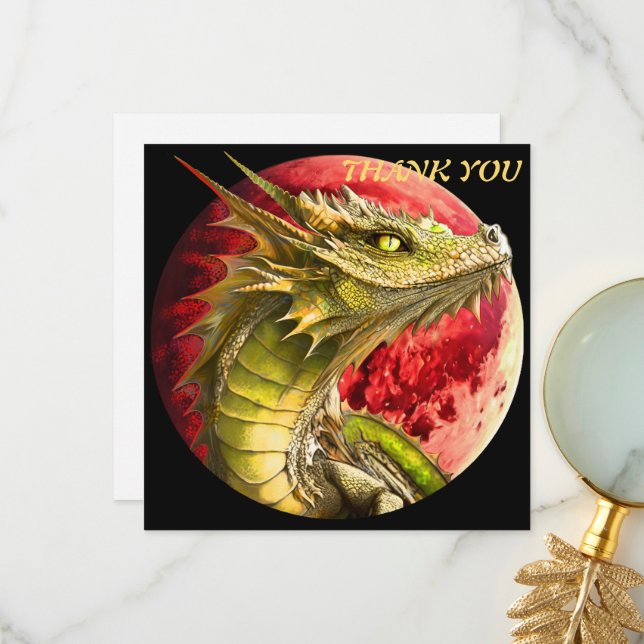 Dragon on Bloody Dankeskarte (Vorderseite/Rückseite Beispiel)