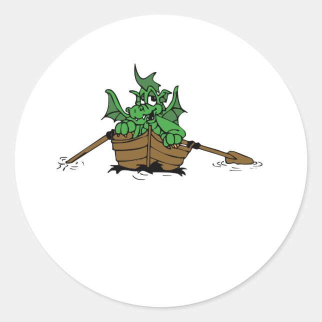 Dragon on Boat Runder Aufkleber (Vorderseite)