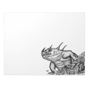 Dragon on Rock , Schwarzweiß Design Notizblock