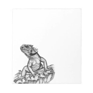 Dragon on Rock , Schwarzweiß Design Notizblock