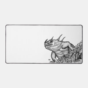Dragon on Rock , Schwarzweiß Design Schreibtischunterlage