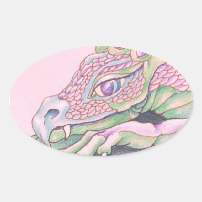 Dragon Ovaler Aufkleber (Vorderseite)