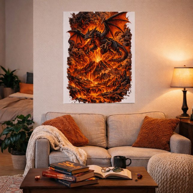 Dragon Over Volcanic Realm Poster (Von Creator hochgeladen)