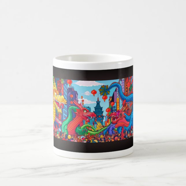 Dragon Parade - Design 3 Kaffeetasse (Mittel)