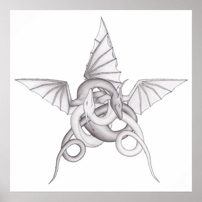 Dragon Pentagram Poster (Vorne)
