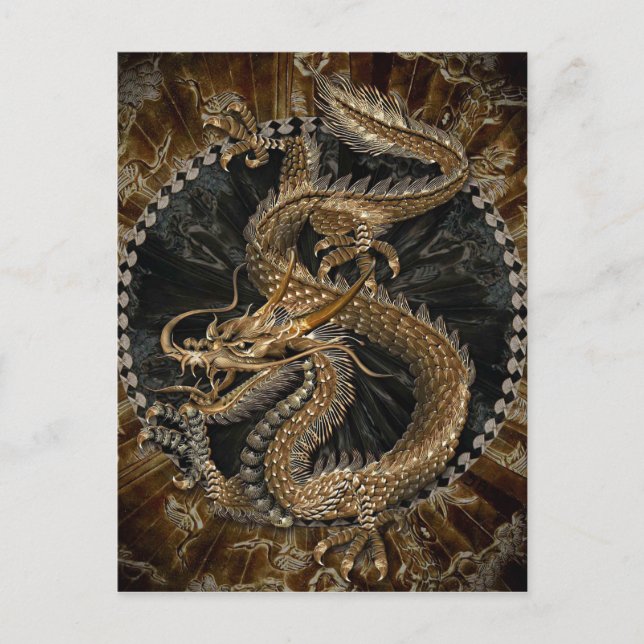 Dragon Pentagram Postkarte (Vorderseite)