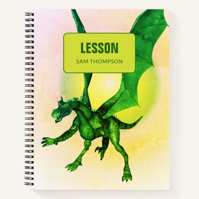 Dragon Personalisiert Lesson Komposition School  Notizbuch (Vorderseite)