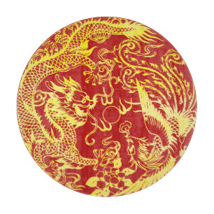 Dragon phoenix Chinesisches Hochzeitlogo Schneidebrett