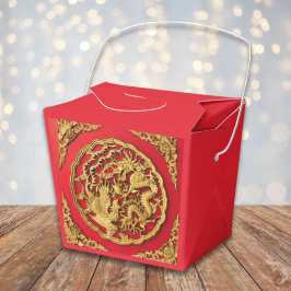 Dragon Phoenix Red Gold Chinesische Hochzeit Geschenkschachtel