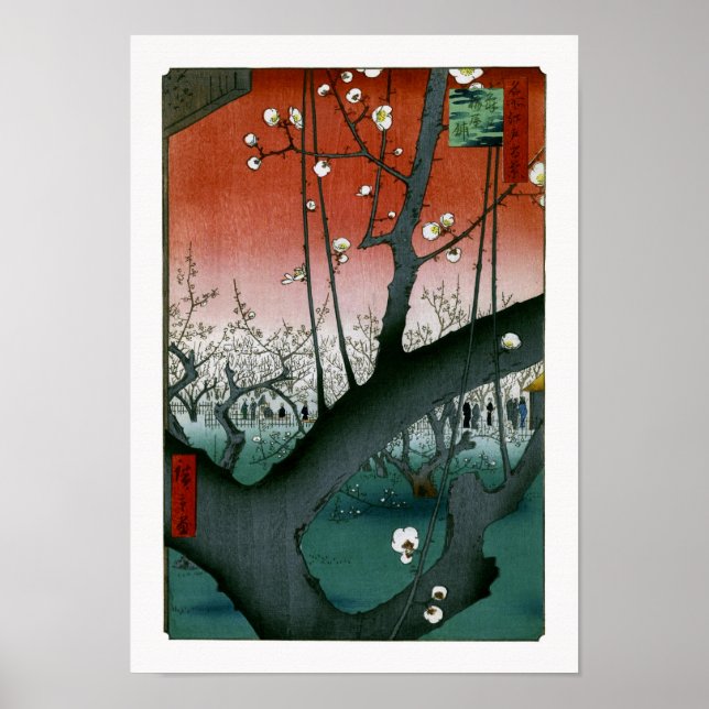 Dragon Plum, Kameido Hiroshige Kunst Poster (Vorne)