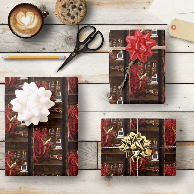 Dragon Podcast Library Geschenkpapier Set (Von Creator hochgeladen)