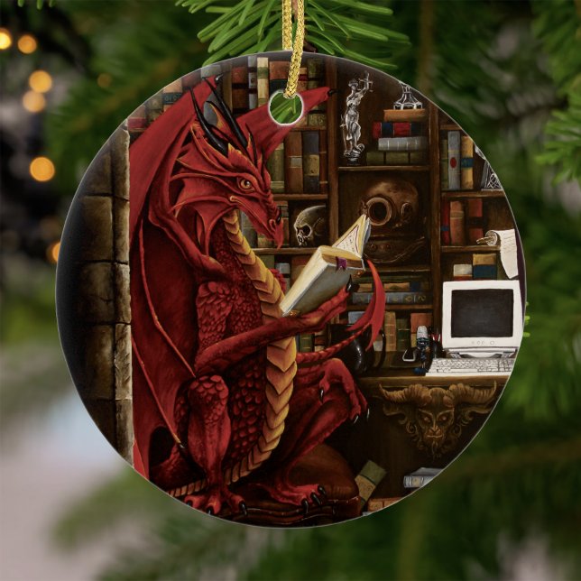 Dragon Podcast Library Keramik Ornament (Von Creator hochgeladen)
