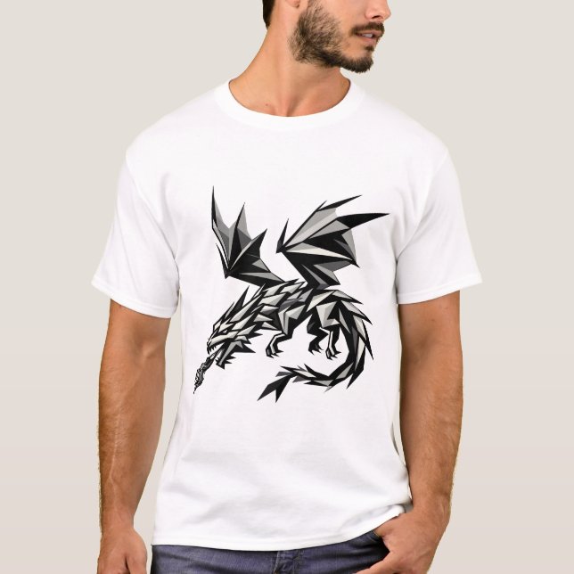 Dragón poligonal T-Shirt (Vorderseite)