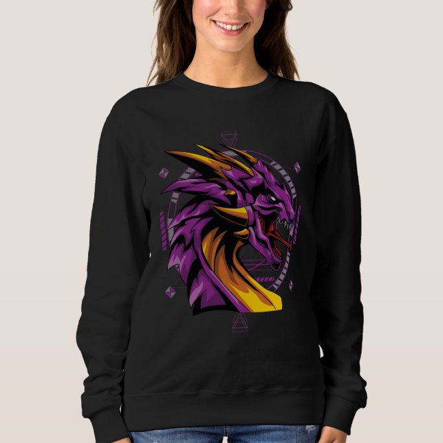 Dragon Pop Aesthetic Sacred Geometry Mandala Mitho Sweatshirt (Vorderseite)