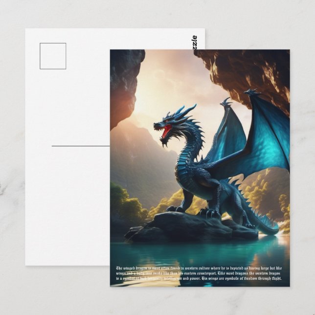 Dragon Postkarte (Vorne/Hinten)
