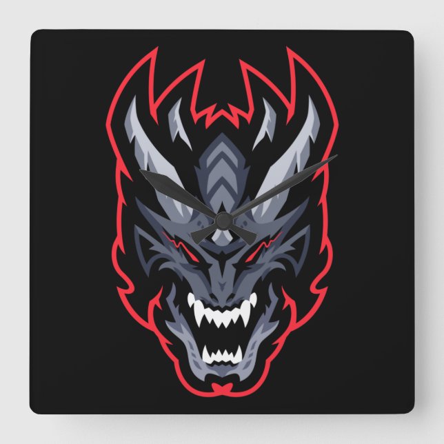 Dragon Quadratische Wanduhr (Vorderseite)