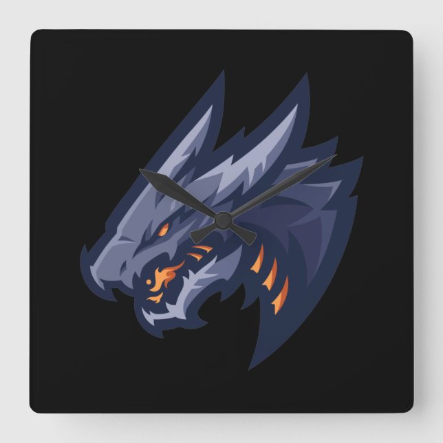 Dragon Quadratische Wanduhr (Vorderseite)