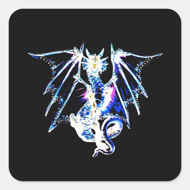 Dragon Quadratischer Aufkleber (Vorderseite)