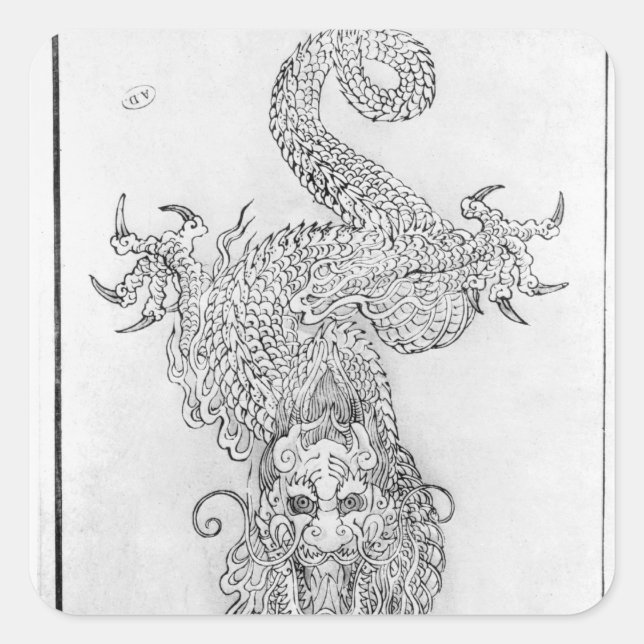 Dragon Quadratischer Aufkleber (Vorderseite)